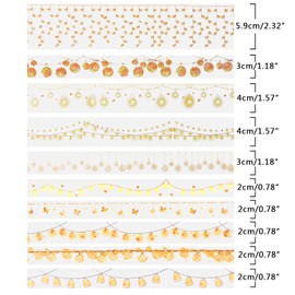 BROVITI 10 Roll Lamps Theme PET Masking Tape Stars Moon Lanterns Butterflies Aesthetic Waterproof Landscaping Tape Stickers for DIY Diary Bullet Junk Journal Planners Scrapbooking Art Craft Supplies