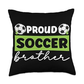 Soccer Bro Soccer Player's Brother Proud Soccer Player Brother Throw Pillow, 18x18, Multicolor