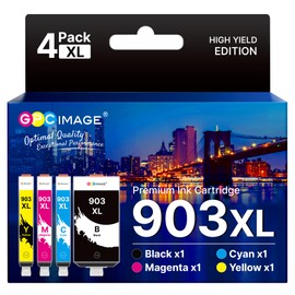 GPC IMAGE 903XL Multipack Compatible with HP 903 XL HP 903 Printer Cartridges for HP Officejet 6950 Printer Cartridges for HP Officejet Pro 6970 Cartridges 6960 All-In-One Printer (Pack of 4)