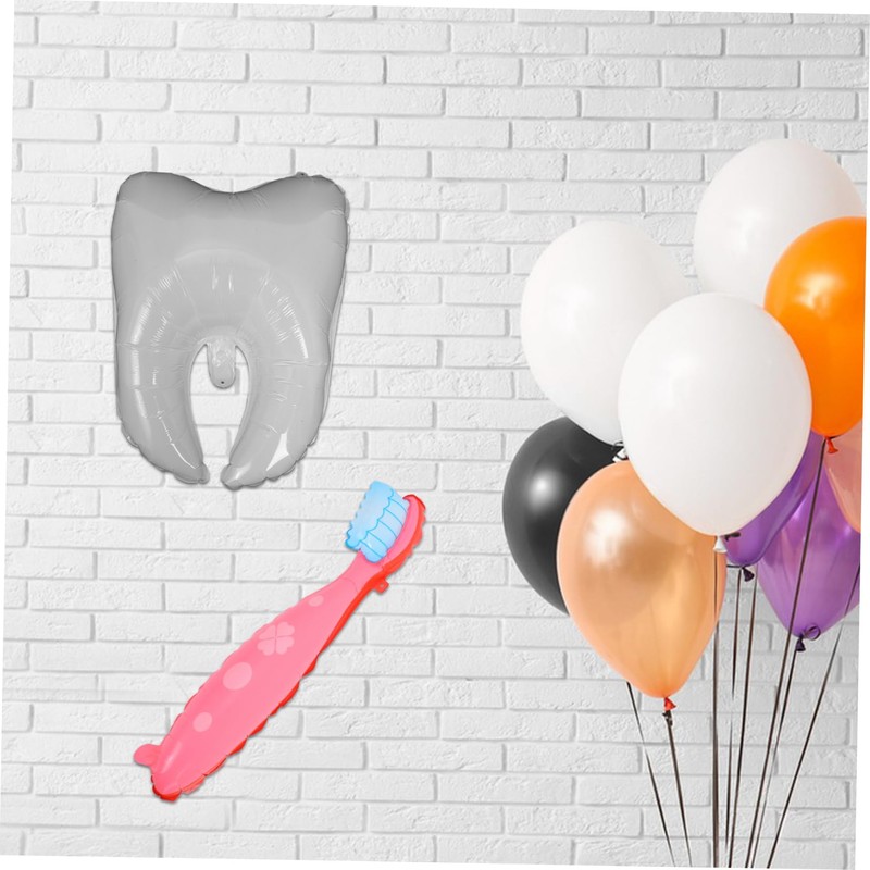 Kisangel 2pcs White Tooth Balloons for Shower Decorations Unique Tooth