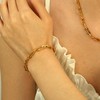 SKENUDY 18K Gold-Plated Chunky Chain Bracelets for Men and Women