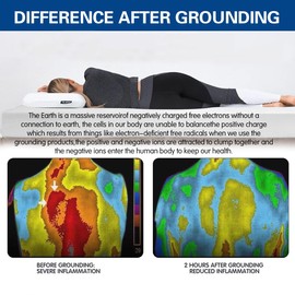 Grounding Sheet with 2 Grounding Cords for Better Sleep, Grounding Mat for Bed Made by 5% Silver for Wellness Grounding，Earthing Sheet for Bed (60" 80" Pen)