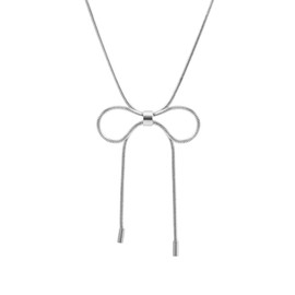 Galant Women's Ribbon Motif Choker Necklace, Surgical Stainless Steel 316L, Metal Allergy, 18kgp, 18K Gold (PVD Triple Coating), Simple, Stainless Steel, No Gemstone