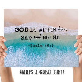 Psalm 46:5"God is Within Her, She Will Not Fall." Bible Verse Wall Print- Unframed 11 x 14 Color Print - Inspirational Gift for Family & Friends