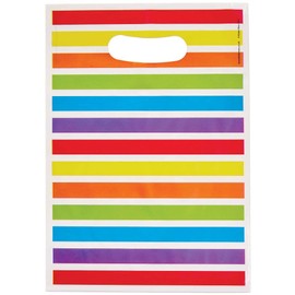 Baker Ross FC998 Rainbow Party Bags - Pack of 10 Plastic Party Bags for Children's Birthday Parties