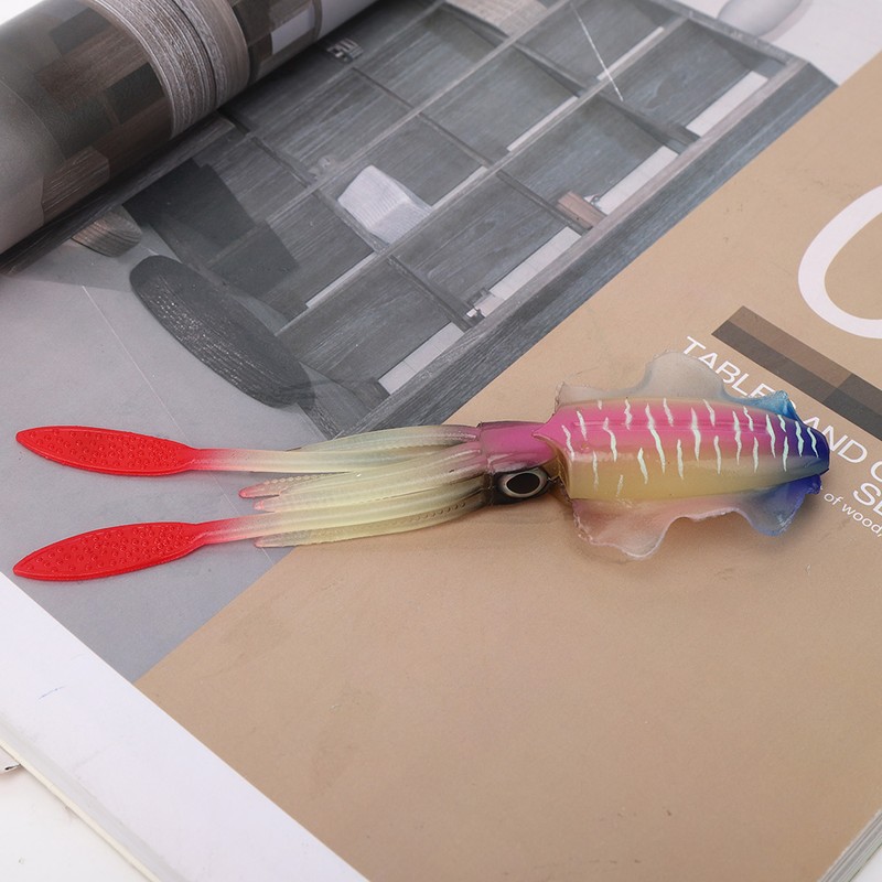 PVC Artificial Simulation Soft Squid Jig Shape Luminous Lure Fish