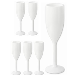 Schramm® Reusable Champagne Glasses in White Choice of 6, 12, 24 or 48 Pieces 150 ml Champagne Glass Champagne Flutes Champagne Flutes Stemmed Glass Champagne Glasses Capacity Size: Pack of 6
