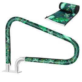 Mydrissu Pool Handrail Cover, 10 Feet Zippered Swimming Pool Hand Railing Covers Anti-Scald Slip Resistant Safety Pool Hand Rail Grip Handles Sleeve for Swimming Pools Ladder Hand Railing Grips-Green