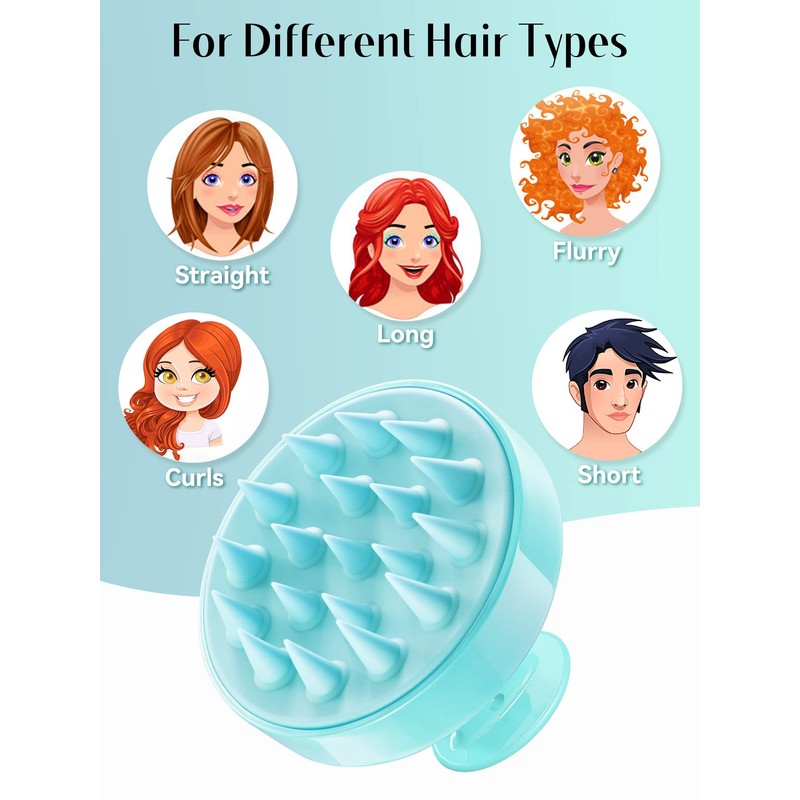 HEETA Scalp Massager, Silicone Scalp Brush Ergonomic Scalp Scrubber Easy