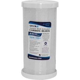 IPW Industries Inc -HQCBC-10BB-1, 10" x 4.5" Coconut Shell ActivatedCarbon Block Water Filter - Removes Chlorine, Dirt and More (1 Micron Rated) PureT