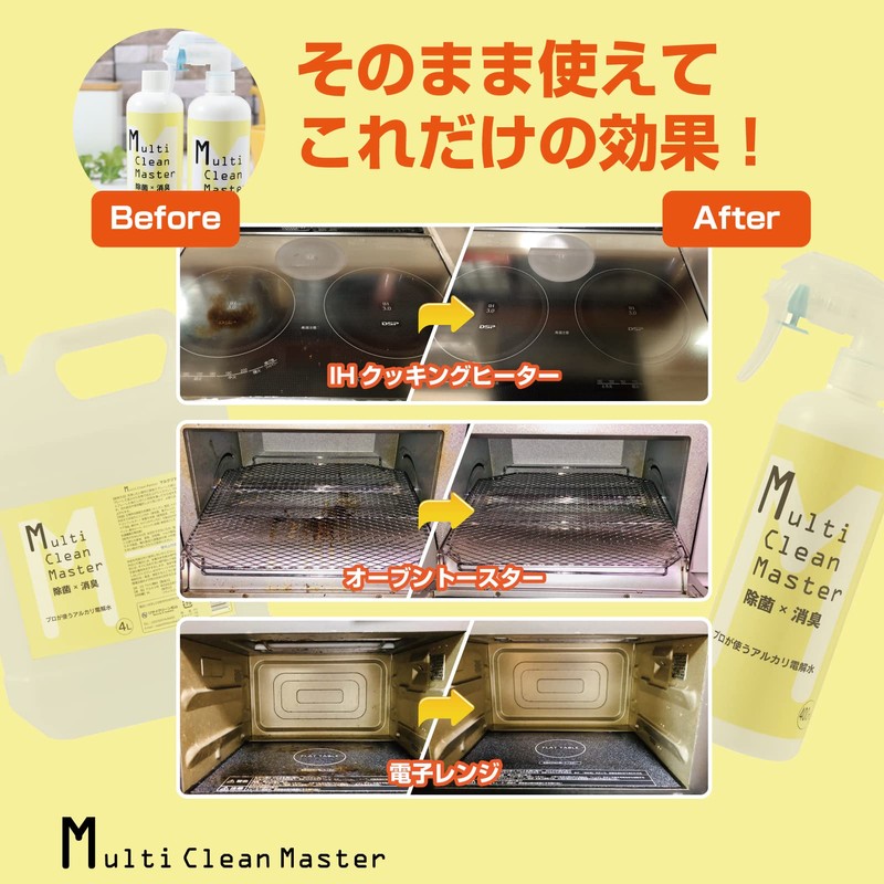 マルクリマスター アルカリ電解水 除菌 消臭 プロが使う 400ｍLスプレー+400ｍL付け替え