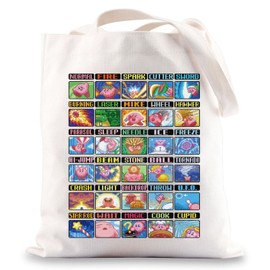 WZMPA Kawaii Character Tote Bag Anime Gamer Lover Gift Pink Puffball Videogame Reusable Grocery Bag (Normal Fire TG)