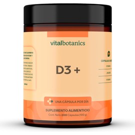 VitalBotanics Multivitamin: Vitamina D3, C & Jengibre (200 Cápsulas de 500mg) - Sin Gluten ni Aditivos