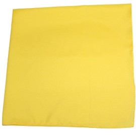 Pack of 10 Daily Basic Plain 100% Polyester 22 x 22 Bandanas, Yellow, One Size Fits Most