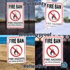 No Campfires Sign, 8x12 Reflective Aluminum Fire Ban No Open