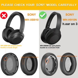 WH-H910N Ear Pads - defean Replacement Ear Cushion Cover Compatible with Sony WH-H910N h.Ear on 3 Wireless Noise-Canceling Headphones (Black)