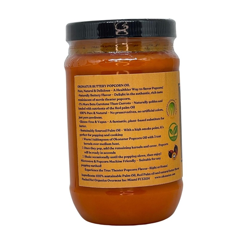 OKONATUR Popcorn Butter Oil | Butter Flavored oil 16 oz