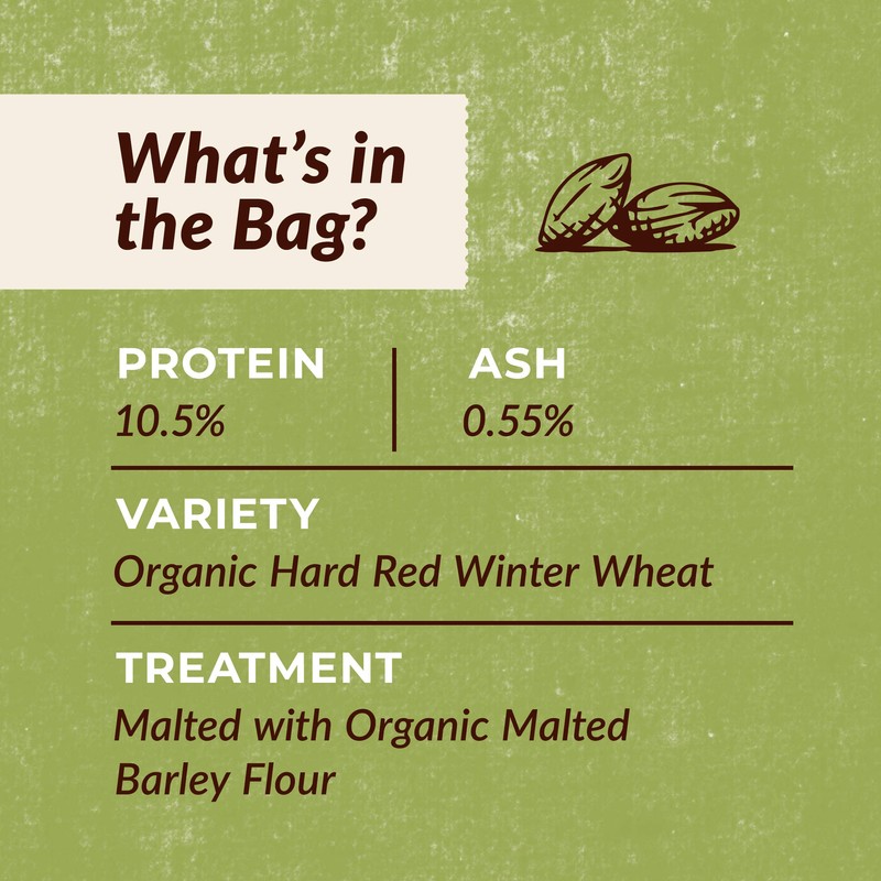 100% Organic All Purpose Unbleached White Baking Flour - 10