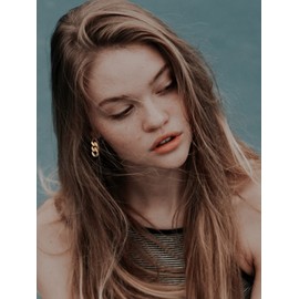 Paper Clip Earrings for Women Gold Chain Link Earrings Dainty Geometric Square Rectangle Stud Earrings for Girls