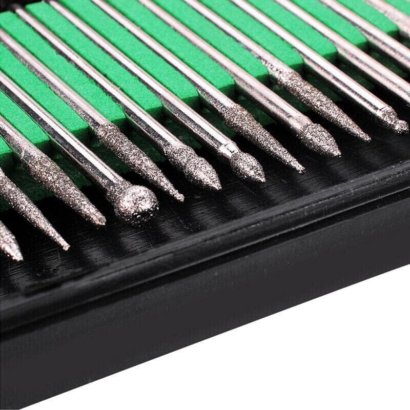 90PCS Diamond Burr Engraving Rotary Tool Drill Bit Kit, 3mm