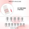 IMRAIN Press on Nails Medium Almond Fake Nails Laser Glossy