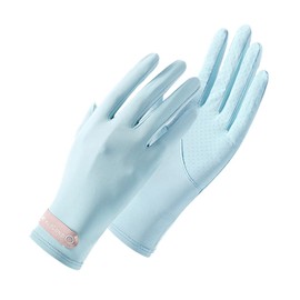MEPOKI Women's UV Protection Gloves, Summer Gloves, UV Protection, Cool Touch Gloves, Right Hand 2 Fingers for Easy Detailing, Breathable, Quick Drying, Women's Gloves, Anti-slip, Bicycle Driving,
