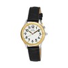 Time Optics  Women's Talking Watch Two Tone w/Black Leather Band for the Blind, Low Vision