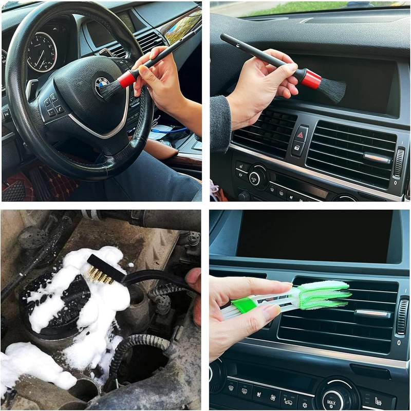 XUTONG 11PCS Car Detailing Brush Set, Interior Cleaning Kit for