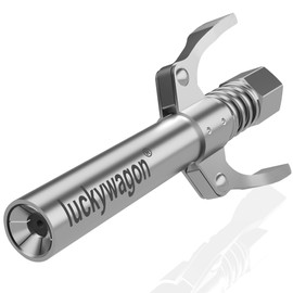 luckywagon Grease Gun Coupler Extra Long Grease Gun Tips for Tight Spaces, High Pressure 10,000 PSI Quick Locking Release Grease Coupler, Locks onto Zerk Fittings, Extra Reach for Grease Fittings