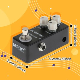 Aluminum Black Rat Distortion Guitar Effects Pedal True LED Indicator