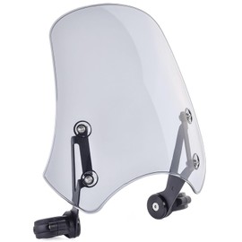 Motorcycle Windshield Deflector with Bracket Double Bubble Windscreen Fit for Dyna Iron 883 Softail Sportster 883 Street Bob Wind Shield Screen Visor Flyscreen, Smoke