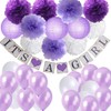 Purple Girl Baby Shower Decorations Pack- Include IT'S A GIRL