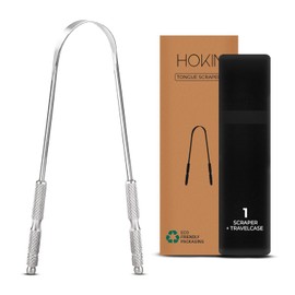 HOKIN Rascador De Lengua Para Adultos Por Hokin (1 Paquete De Cuidado Bucal) Limpiadores De Lengua De Acero Inoxidable Reducen El Mal Aliento 100% De Metal Raspadores Resistentes Para Hombre