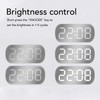 YUYTE Digital Alarm Clock, LED Mirror Clock with 5 Brightness,