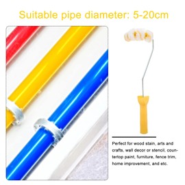 Tofficu 1 Pc 4-Inch Arc Pipe Tube Roller Brush with 4 Wheels for Easy Firefighting Pipe Painting, Mini Roller for Curved Surfaces and Tight Spaces