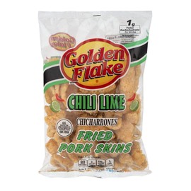 Golden Flake Pork Skins, Chili Lime, 3 oz Bags (Pack of 4)