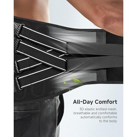 Faja lumbar para aliviar el dolor de espalda baja, faja de soporte lumbar, cinturón de levantamiento de pesas para gimnasio, cinturón de soporte...   