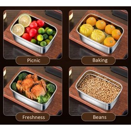 SOSINYA Lunch Boxen,1900ML edelstahl brotdose,Bento Boxen,Auslaufsicher,Brotdosen Metall Umweltfreundlich & BPA-frei für Erwachsene&Kinde.Kann verwendet werden für Auto, LKW/Büro/Zuhause,chule & Kita.