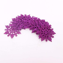 Christmas Tree Decoration Pendant Snowflake Colorful Plastic Snowflake Christmas Day Christmas Tree Accessories (Purple)