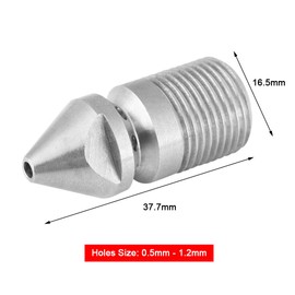 Sewer Jetter Nozzle Stainless Steel Pressure Sewer Cleaning Pipe Drain Jetting Nozzle Pressure Washer Jetter Nozzle with 3/8BSP Male Thread for Industrial Pipe and Tube Cleaning
