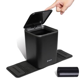 Car Trash Can, Won't Tip Over, With Lid, No Installation Required, Touch Type, Garbage Bags Included, Large Capacity, Compact, Waterproof