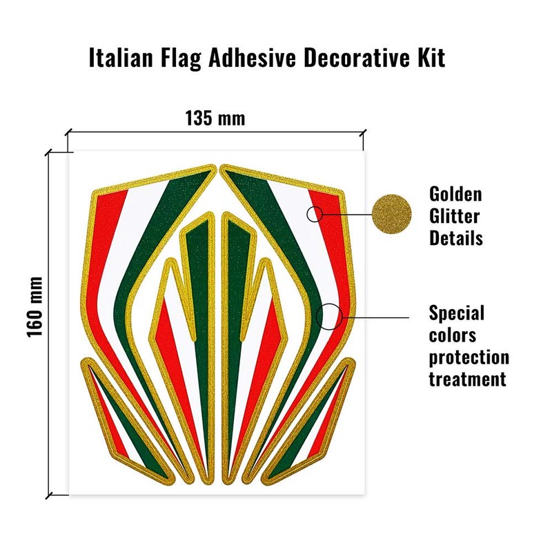 4R Quattroerre.it 32119 Stickers Italy Flag Decorations, 14 x 16