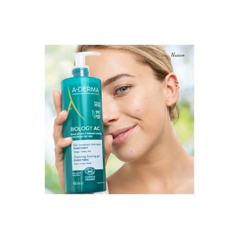 A-Derma Biology AC Gel Espumoso Purificante, Piel Mixta, Uso Día