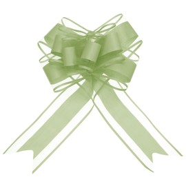 sourcing map 20pcs 9 Inch Extra Large Pull Bow Gift Wrapping Big Organza Bows Ribbon Army Green for Wedding Baskets Presents Christmas Party