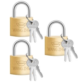 Padlock Pack of 3, 32 mm Small Lock with 9 Keys, Padlock Small, Padlock with Key for Suitcases, for Backpacks, Travel Bags, Tool Boxes, Locker, Bicycle Lock