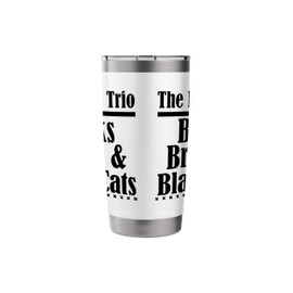 Books Brews & Black Cats The Magic Trio Cozy Caffeine Tea Stainless Steel Insulated Tumbler