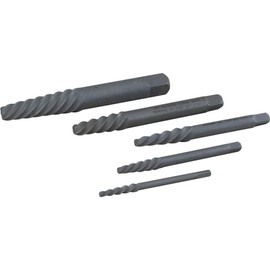 Gray Tools S35P 5 Piece Left Hand, Spiral Tapered Flute, Screw Extractor Set