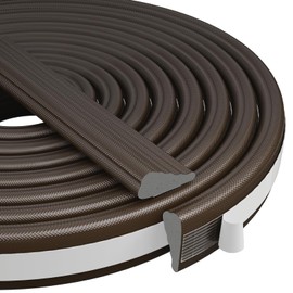 Wedge-Shape Window Weather Stripping Door Frame Seal Strip 118” Brown,Upgrade Black Foam,Soundproofing,Draft Stopper,Winter Insulation,Noise Blocker, Gap Filler for Exterior Front Door Side