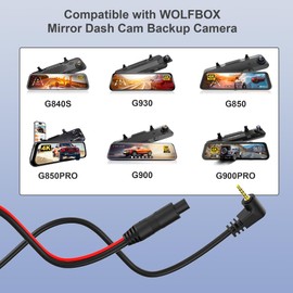 FGIEU 33FT Rear Camera Extension Cord for WOLFBOX G840S G910 G930 G840H(Type-c) G850 G900 T10 Plus Mirror Dash Cam Backup Camera Extension Cord Replacement.