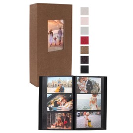 RECUTMS Photo Album 4x6 300 Photos Leather Cover Photo Book Albums with 300 Horizontal Pockets for Family Wedding Anniversary Baby (Coffee)